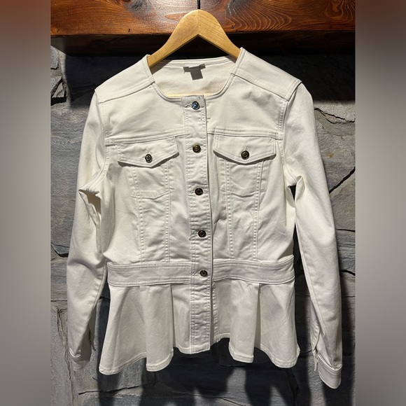Liz Claiborne Jackets & Blazers - Liz Claiborne white denim jacket, size large